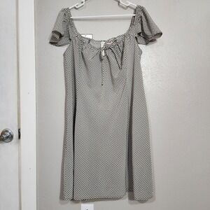 Levi's Women's Checkered Misha Ruffle Sleeve Dress Size 14 Princess Seams
